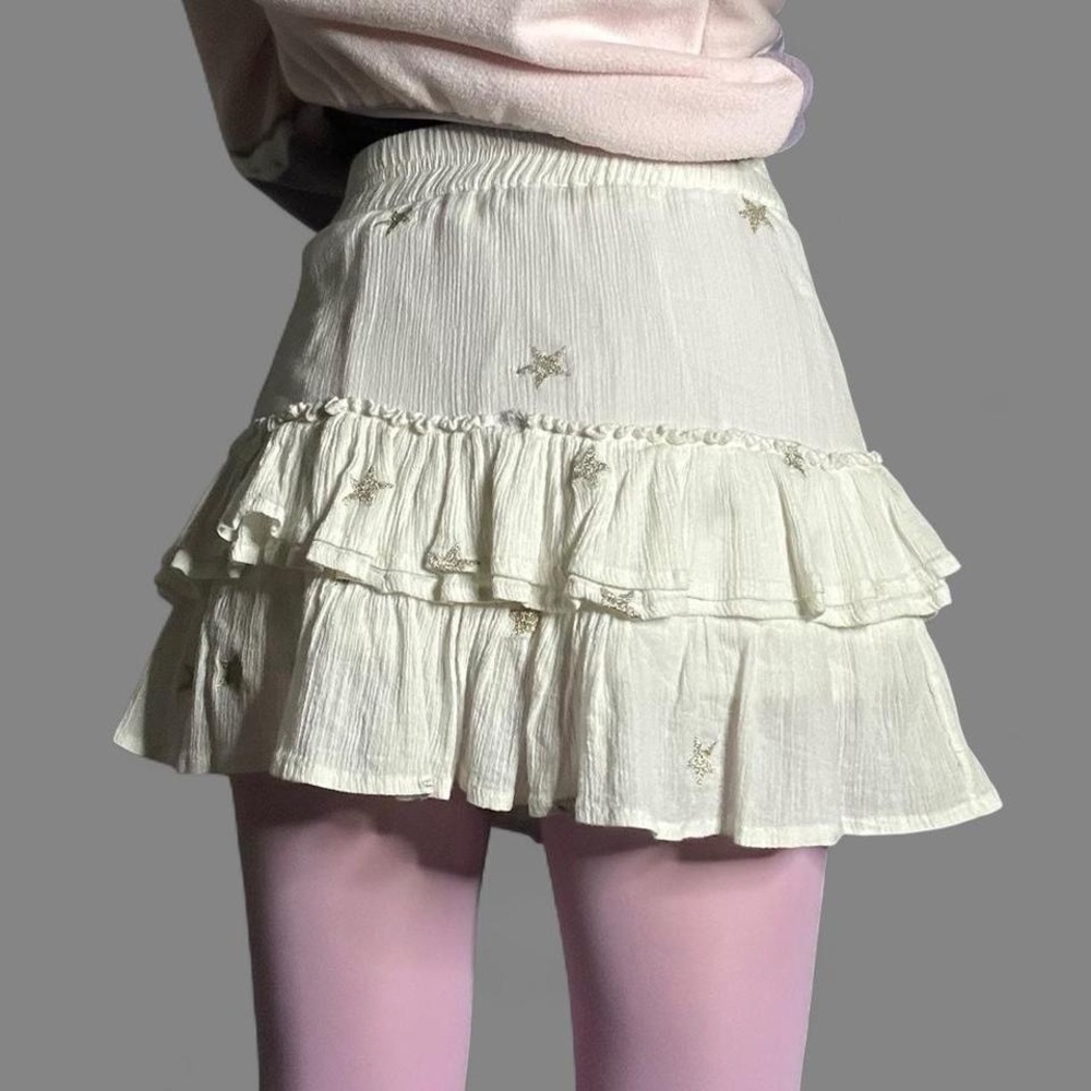 Generation Love Cream Ruffled Mini Skirt - Picture 3 of 8